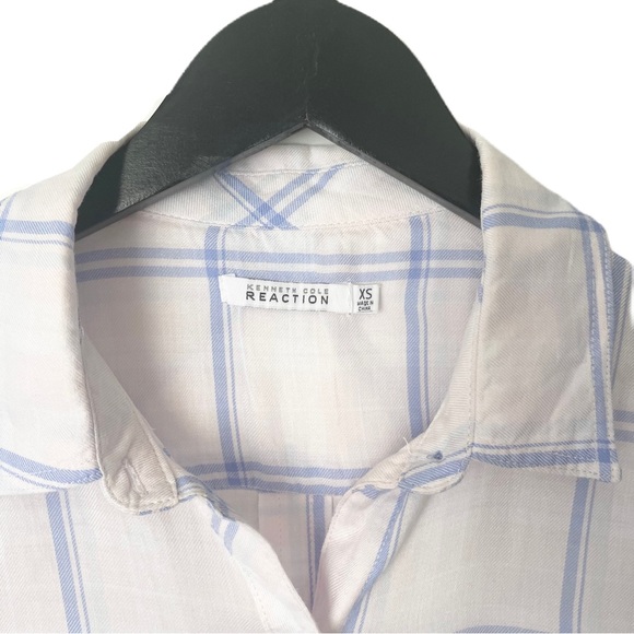 KENNETH COLE REACTION • Long Sleeve Button Down Collared Shirt Hi-Low Hem • XS - Picture 5 of 8